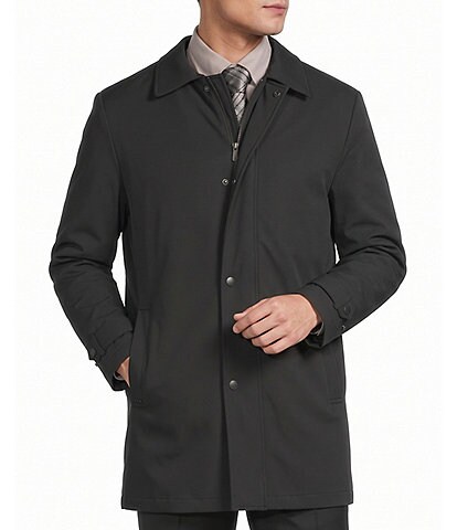 Hart Schaffner Marx Milo Solid Waterproof Twill Topcoat