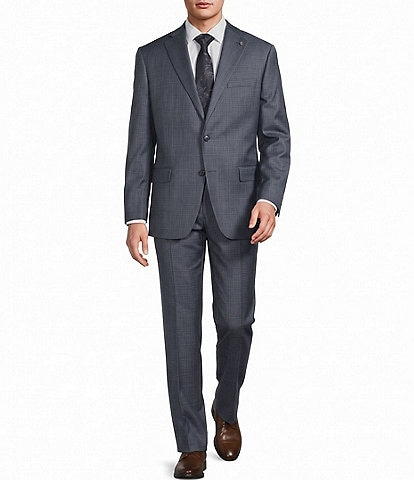 Hart Schaffner Marx Modern Chicago Fit Flat Front Solid 2-Piece Suit