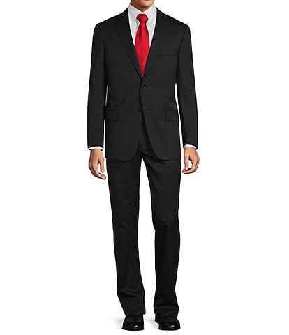 Hart Schaffner Marx Modern Fit Flat-Front Solid Suit