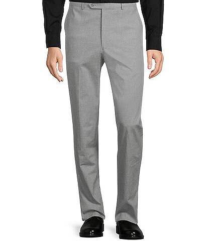 Hart Schaffner Marx New York Modern Fit Stretch Flat Front Solid Dress Pants