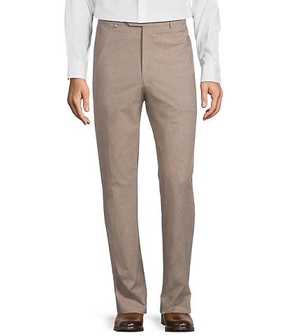 Hart Schaffner Marx New York Modern Fit Flat Front Solid Dress Pants