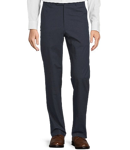 Hart Schaffner Marx New York Modern Fit Stretch Flat Front Solid Dress Pants