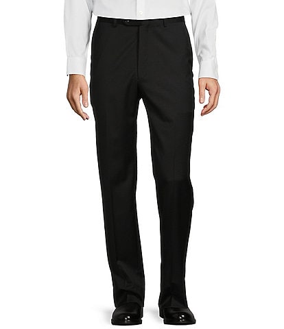 Hart Schaffner Marx New York Modern Fit Flat Front Solid Dress Pants