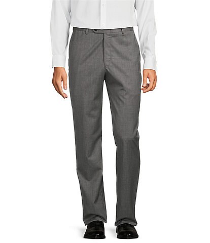 Hart Schaffner Marx New York Tailored Luxe Soft Modern Fit 1005 Wool Flat-Front Dress Pants