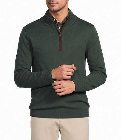 Hart Schaffner Marx Quarter Zip Merino Wool Sweater