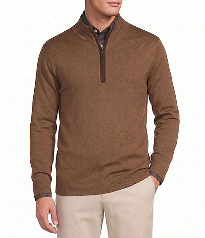 Hart Schaffner Marx Quarter Zip Merino Wool Sweater