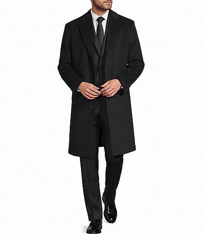 Hart Schaffner Marx Stevenson Solid Wool Blend Topcoat