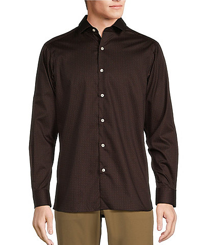 Hart Schaffner Marx The 1887 Club Collection Long Sleeve Spread Collar Geo Print Sportshirt