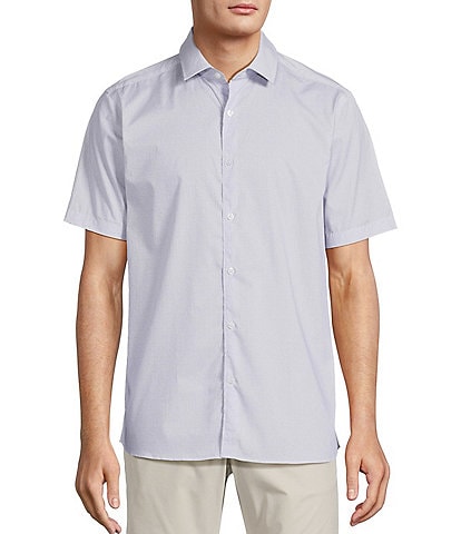 Hart Schaffner Marx The Blueprint Collection Long Sleeve Textured Woven Button Front Shirt