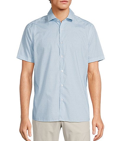 Hart Schaffner Marx The Blueprint Collection Long Sleeve Textured Woven Button Front Shirt