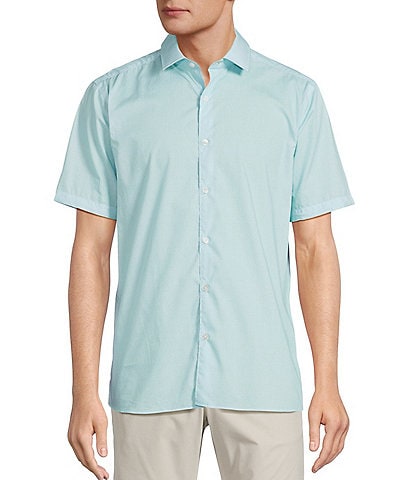 Hart Schaffner Marx The Blueprint Collection Long Sleeve Textured Woven Button Front Shirt