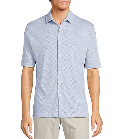Hart Schaffner Marx The Blueprint Collection Short Sleeve Geo Print Shirt