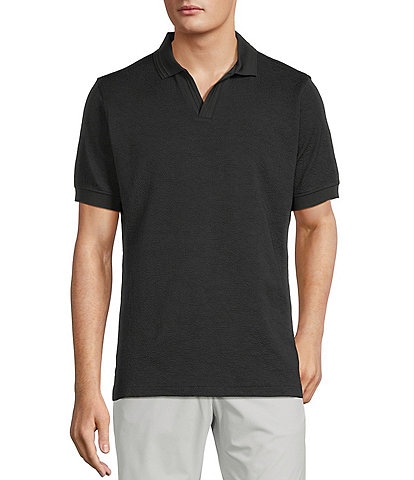 Hart Schaffner Marx The Blueprint Collection Short Sleeve Texture Johnny Collar Shirt