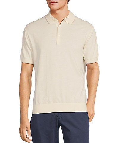 Hart Schaffner Marx The Botanica Collection Short Sleeve Solid Knit Polo Shirt