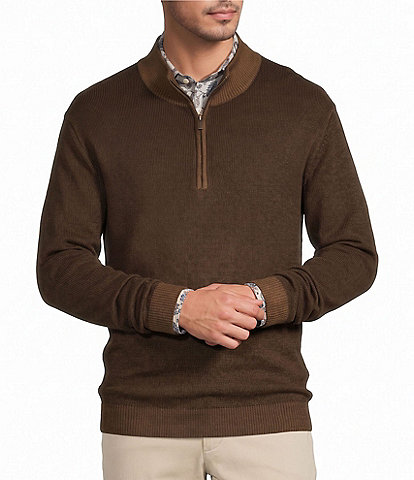 Hart Schaffner Marx Vintage Dye Quarter Zip Sweater