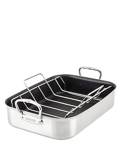 High Dome Covered Roaster Pan With Lid & Wire Rack for Roasting. Stainless  Steel