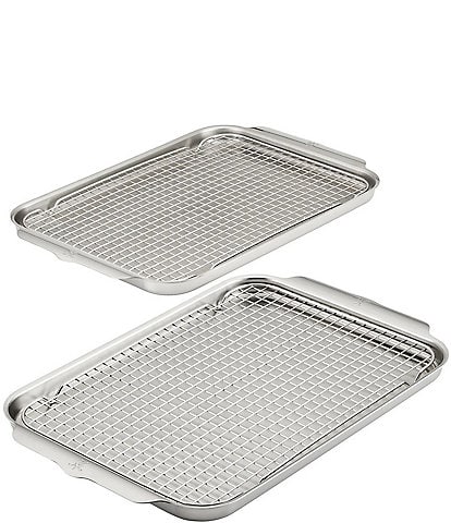 Hestan Provisions OvenBond Tri-ply Set 2 Half Sheet Pans and 2 Stainless Steel Racks, Set of 4