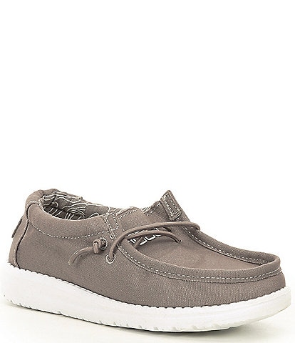 HEYDUDE Boys' Wally Canvas Washable Slip-On Sneakers (Youth)