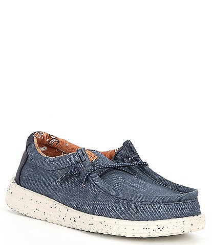 HEYDUDE Boys' Wally Washed Canvas Slip-On with Laces (Toddler)