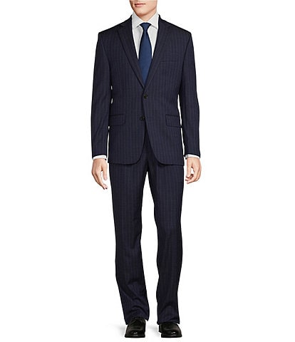 Hickey Freeman Classic Fit 2-Reverse Pleat Stripe Pattern 2-Piece Suit