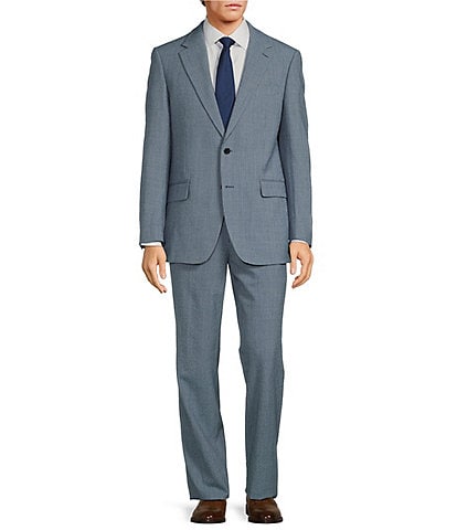 Hickey Freeman Classic Fit Flat Front Mini Check Pattern 2-Piece Suit
