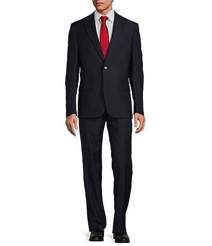 Hickey Freeman Classic Fit Flat Front Mini Check Pattern 2-Piece Suit