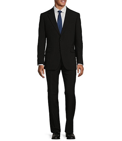 Hickey Freeman Classic Fit Flat Front Seersucker Pattern 2-Piece Suit