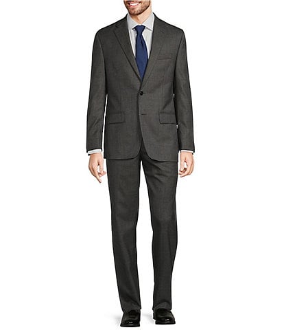 Hickey Freeman Classic Fit Flat Front Sharkskin Pattern 2-Piece Suit