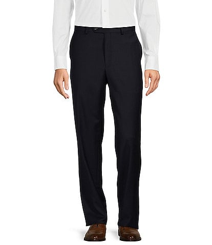 Hickey Freeman Classic Fit Flat Front Solid Dress Pants