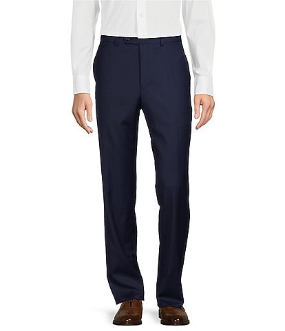 Hickey Freeman Classic Fit Flat Front Solid Dress Pants