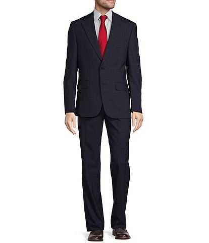 Hickey Freeman Classic Fit Flat Front Window Pattern 2-Piece Suit