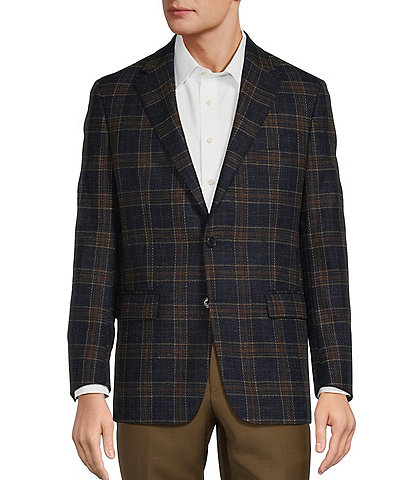 Hickey Freeman Classic Fit Plaid Pattern Sport Coat