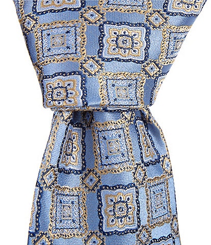 Hickey Freeman Connected Medallion 3 1/4" Woven Silk Tie