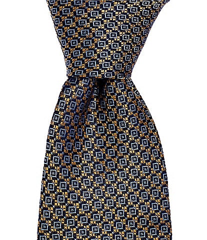 Hickey Freeman Diamond Neat 3 2.5#double; Silk Tie