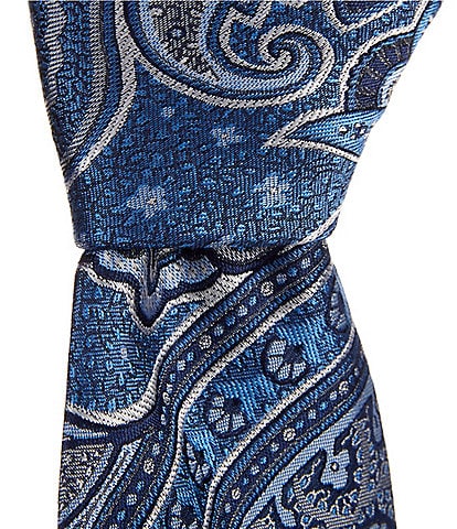 Hickey Freeman Exploded Paisley 3 1/4" Woven Silk Tie
