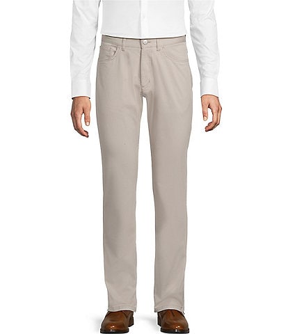 Hickey Freeman Flat Front Twill Solid Dress Pants
