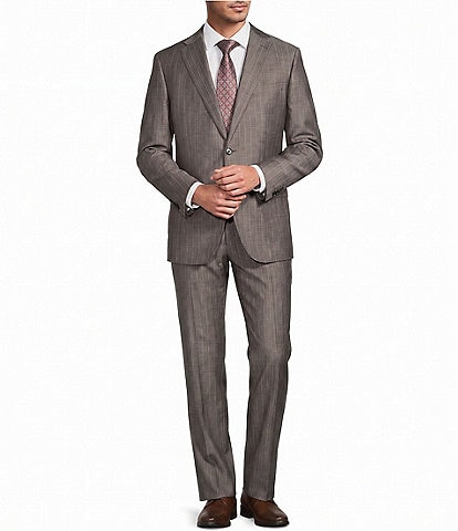Hickey Freeman Hersch Classic Fit Flat Front Striped 2-Piece Suit