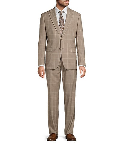 Hickey Freeman Hudson Modern Fit Flat Front Plaid 2-Piece Suit