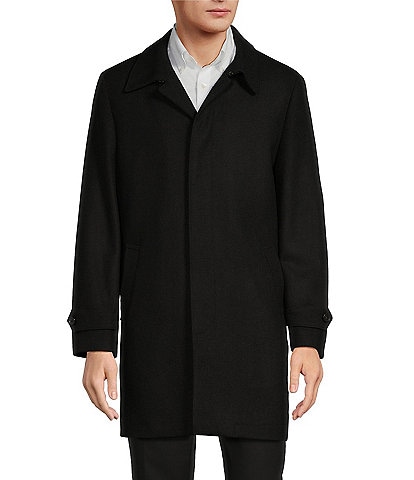 Hickey Freeman Long Sleeve Wool-Blend Top Coat