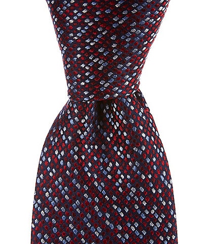 Hickey Freeman Micro Dot Printed 3 1/4" Woven Silk Tie