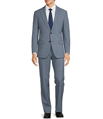 Hickey Freeman Modern Fit Flat Front Mini Check Pattern 2-Piece Suit