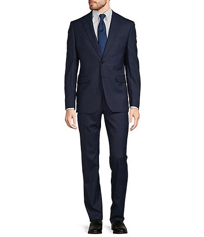 Hickey Freeman Modern Fit Flat Front Plaid Pattern 2-Piece Suit