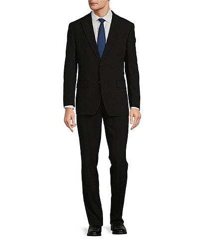 Hickey Freeman Modern Fit Flat Front Seersucker Pattern 2-Piece Suit