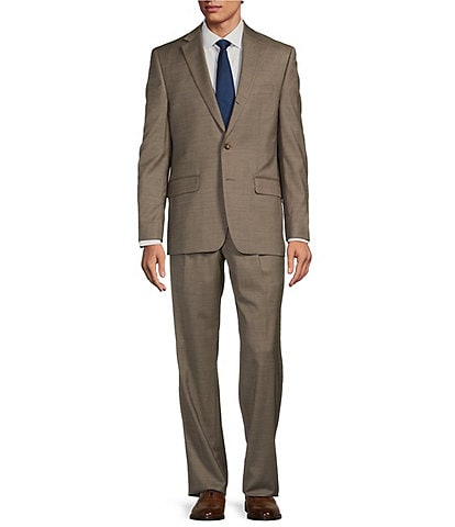 Hickey Freeman Modern Fit Flat Front Sharkskin Pattern 2-Piece Suit