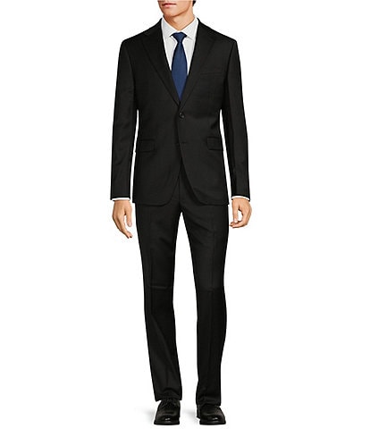 Hickey Freeman Modern Fit Flat Front Solid 2-Piece Suit