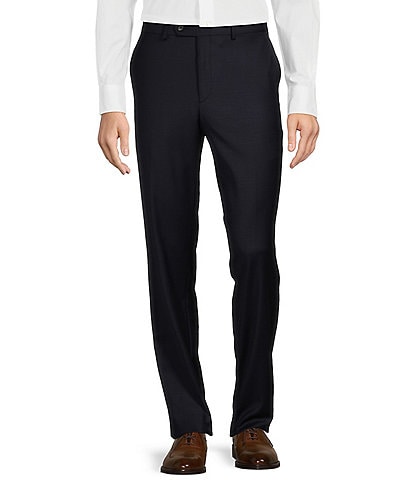 Hickey Freeman Modern Fit Flat-Front Solid Dress Pants