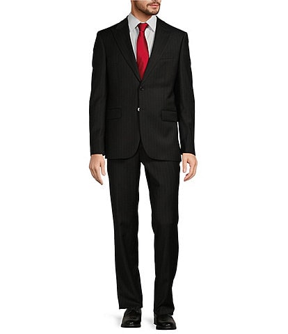 Hickey Freeman Modern Fit Flat Front Stripe Pattern 2- Piece Suit