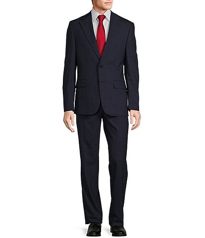 Hickey Freeman Modern Fit Flat Front Window Pattern 2-Piece Suit