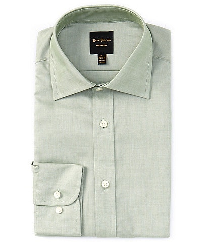 Hickey Freeman Modern Fit Spread Collar Solid Dress Shirt