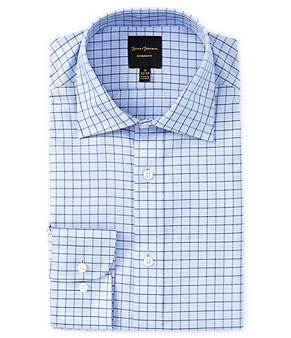 Hickey Freeman Modern Fit Spread Collar Grid Dobby Dress Shirt